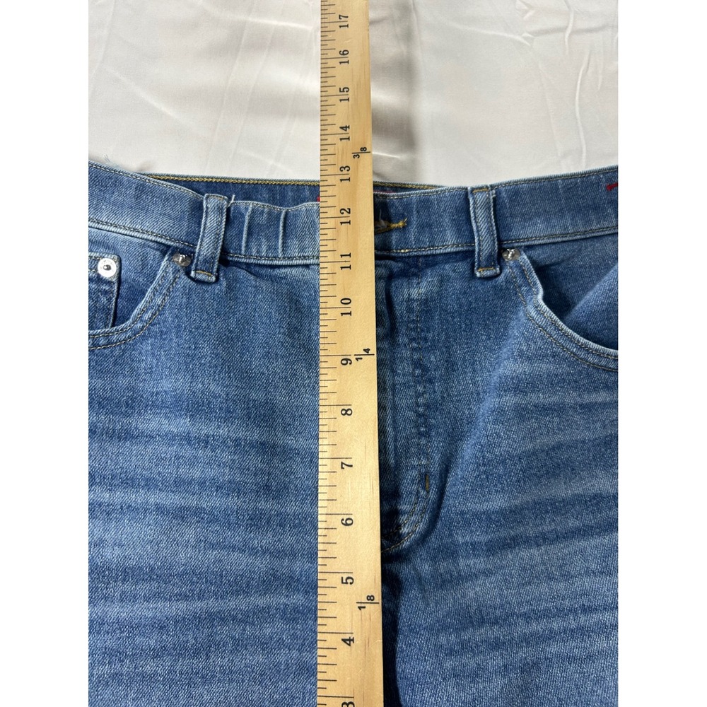 Spanx Ankle Wide Leg Jeans Medium Wash Blue Denim 1X 1T Petite - Picture 5 of 9
